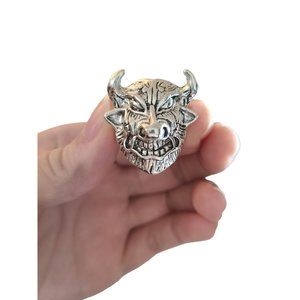 Silver Bull Animal Ring, Size 11 1/2